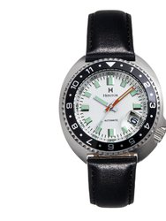 Heritor Automatic Pierce Leather-Band Watch w/Date