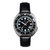 Heritor Automatic Pierce Leather-Band Watch w/Date - Black