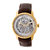 Heritor Automatic Ryder Skeleton Leather-Band Watch - Brown/Gold