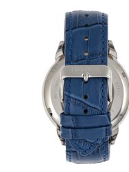 Heritor Automatic Sanford Semi-Skeleton Leather-Band Watch