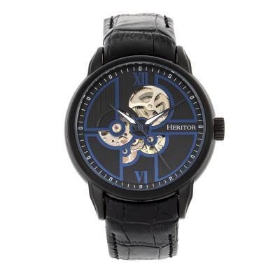 Heritor Watches Heritor Automatic Sanford Semi-Skeleton Leather-Band Watch product