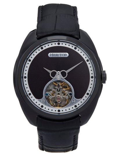 Heritor Watches Roman Semi-Skeleton Leather Band Watch product