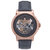 Xander Semi Skeleton Leather Band Watch - Rose Gold/Gray