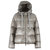 Women's Gray Short Hooded Puffer Jacket Coat Down Fill - Gray