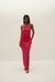 Aubrey Satin Halter Maxi Dress - Fuchsia Pink