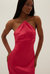 Aubrey Satin Halter Maxi Dress - Fuchsia Pink