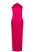 Aubrey Satin Halter Maxi Dress - Fuchsia Pink - Pink 
