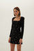 Esma Crepe Crystal Embellished Mini Dress - Black