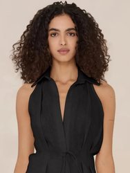 Sloan Linen Vest Black - Black