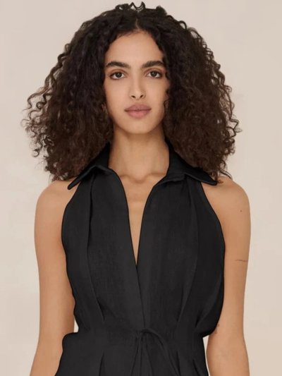 Hevron Sloan Linen Vest Black product