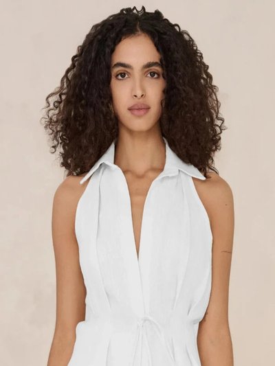 Hevron Sloan Linen Vest - White product