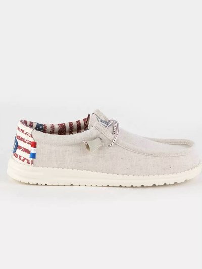 Hey Dude Wally Patriotic Shoes In Off White product