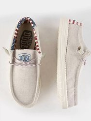 Wally Patriotic Shoes In Off White