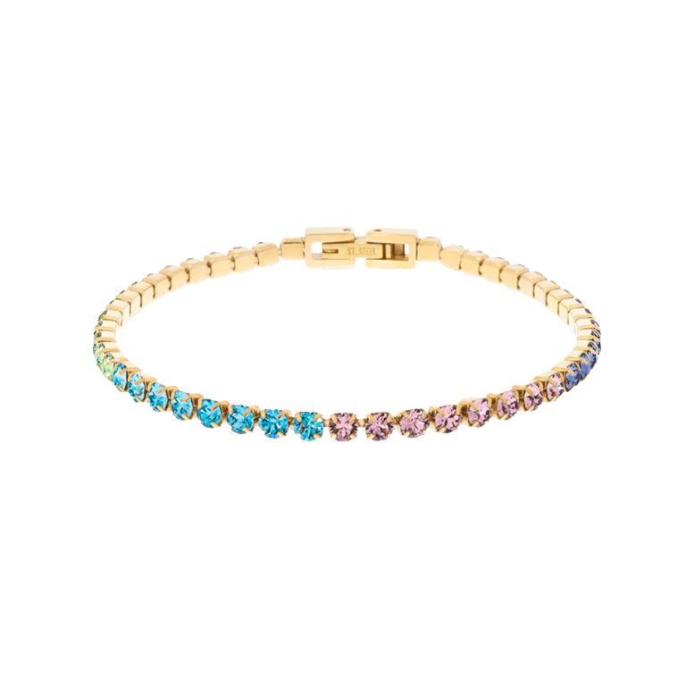 Aurea Aquamarine Tennis Bracelet - Gold