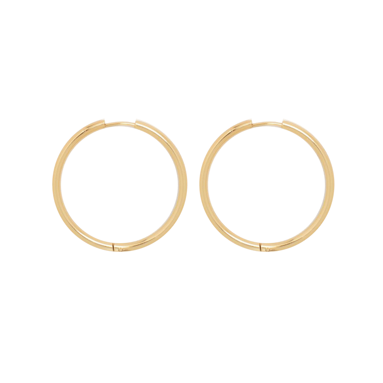 Thin Ruby Earrings - Gold