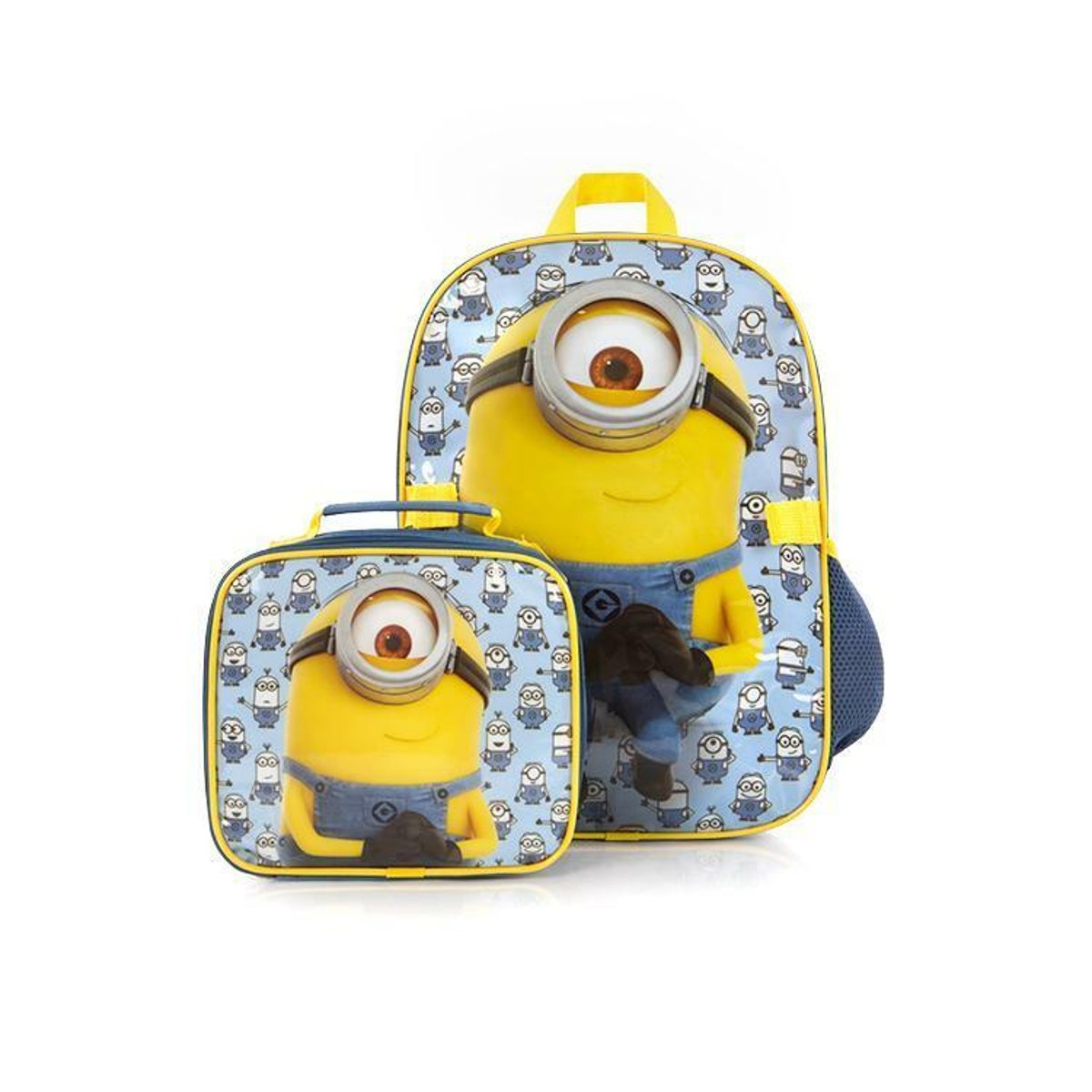 Heys Blue/Yellow The Minions Deluxe Backpack and Lunch Bag Set