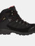 Mens Clamber Suede Walking Boots - Charcoal/Red - Charcoal/Red