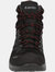 Mens Clamber Suede Walking Boots - Charcoal/Red