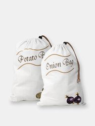 Potato & Onion Saver Bag Set - White