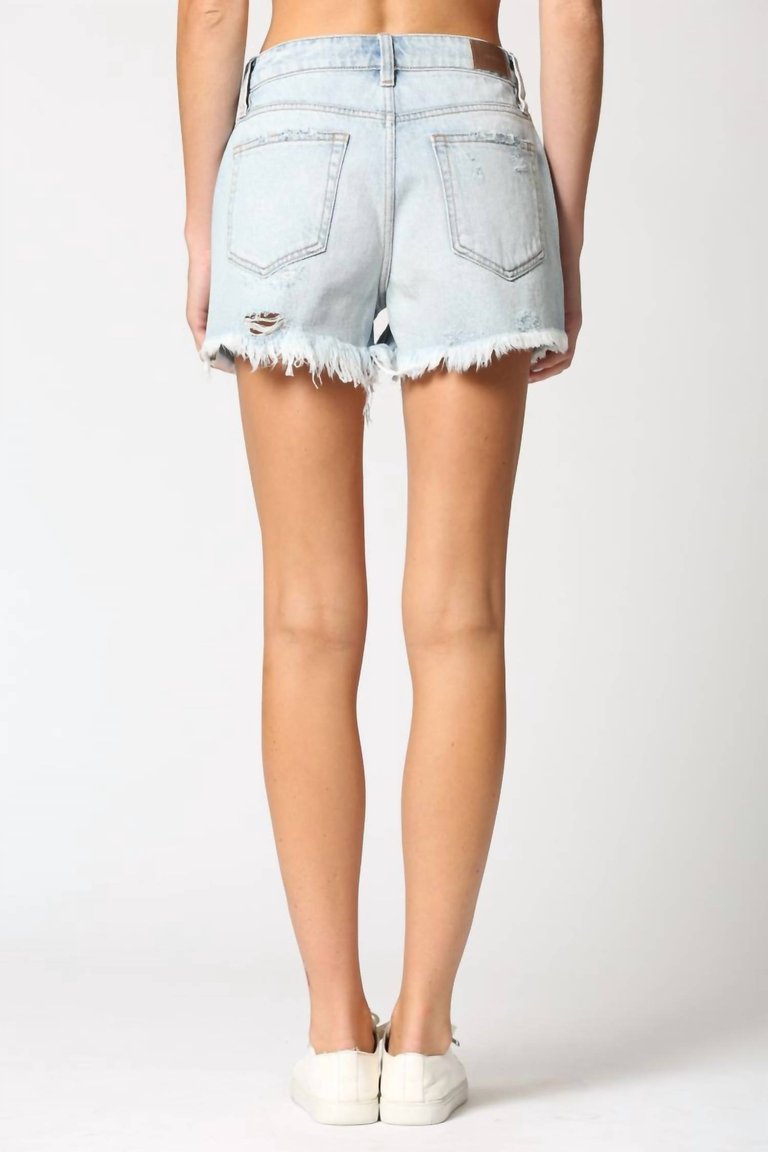 Distressed High Rise Shorts