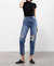 Hidden Jeans Two Tone Distressed Tapered Jeans In Medium Wash - Medium Wash