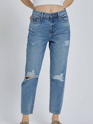 Jayce High Rise Straight Crop Jean - Medium Wash