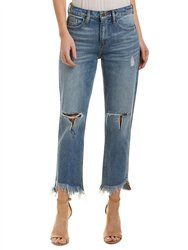 Jeans Women Cutoff Distressed Fringe Cotton Denim Cropped Ripped Jeans - Denim