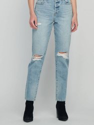 Karson High Rise Straight Crop Jean - Light Wash