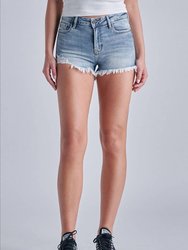 Kenzie High Rise Side Zipper Shorts - Light Wash
