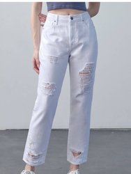Tracey High Rise Straight Jean - White