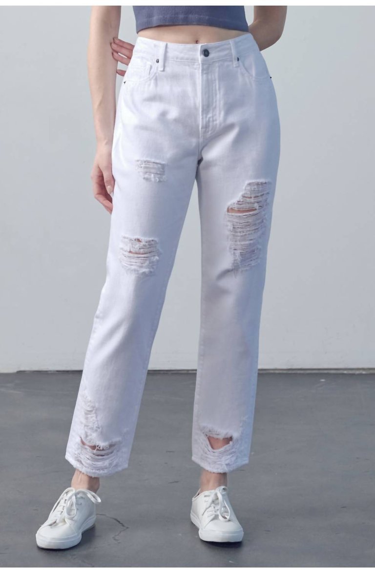 Tracey High Rise Straight Jean - White