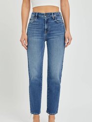 Tracey High Rise Straight Jean - Medium Dark