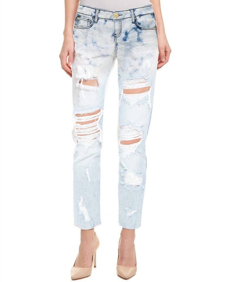 Women Bleached Bailey Distressed Ripped Skinny Fit Jeans - Light Blue
