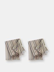 Casablanca Beige Towel & Blanket - 2 Pack