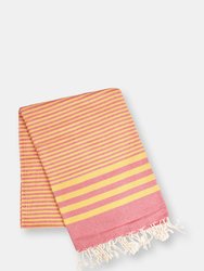 Fethiye Striped Towel - Pink - Pink