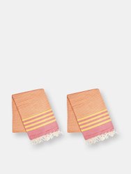 Fethiye Sustainable Turkish Towel Pink - 2 Pack