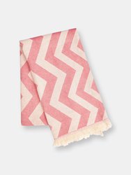 Mersin Chevron Towel / Blanket Pink - Pink