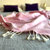 Yalova Ultra Soft Marbled Blanket Throw - Pink