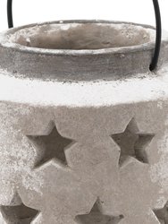 Bloomville Stone Star Candle Lantern - Stone