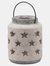 Bloomville Stone Star Candle Lantern - Stone