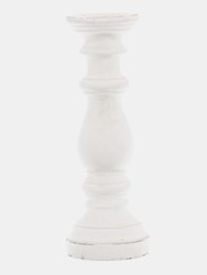 Ceramic Column Candle Holder - One Size - White