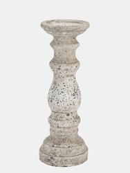 Ceramic Column Candle Holder - Stone - Stone