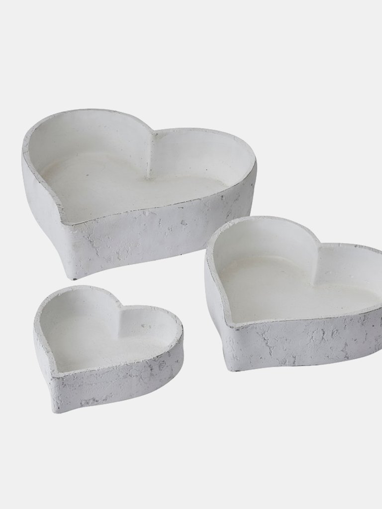 Ceramic Heart Decorative Bowl - Pack Of 3