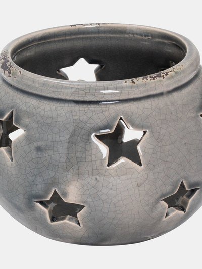 Hill Interiors Ceramic Star Candle Holder - 10 cm x 14 cm x 14 cm product