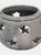 Ceramic Star Candle Holder - 15 cm x 18 cm x 18 cm - Gray