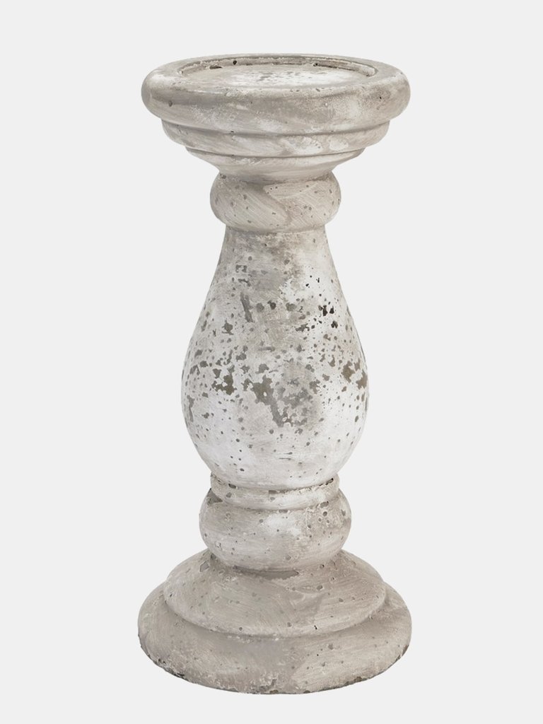 Ceramic Stone Effect Candle Holder (Stone) - Stone