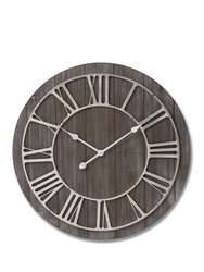 Contrast Wooden Wall Clock - H 26.8" x W 26.8" x D 1.6" - Brown