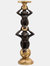 Double Monkey Candle Holder - Black/Gold