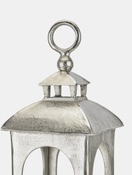 Farrah Collection Cast Aluminum Candle Lantern - Silver