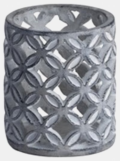 Hill Interiors Geometric Stone Candle Sconce - Grey - One Size product